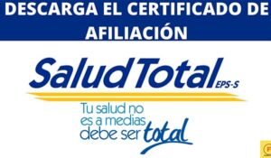 Certificado de afiliación Salud Total EPS